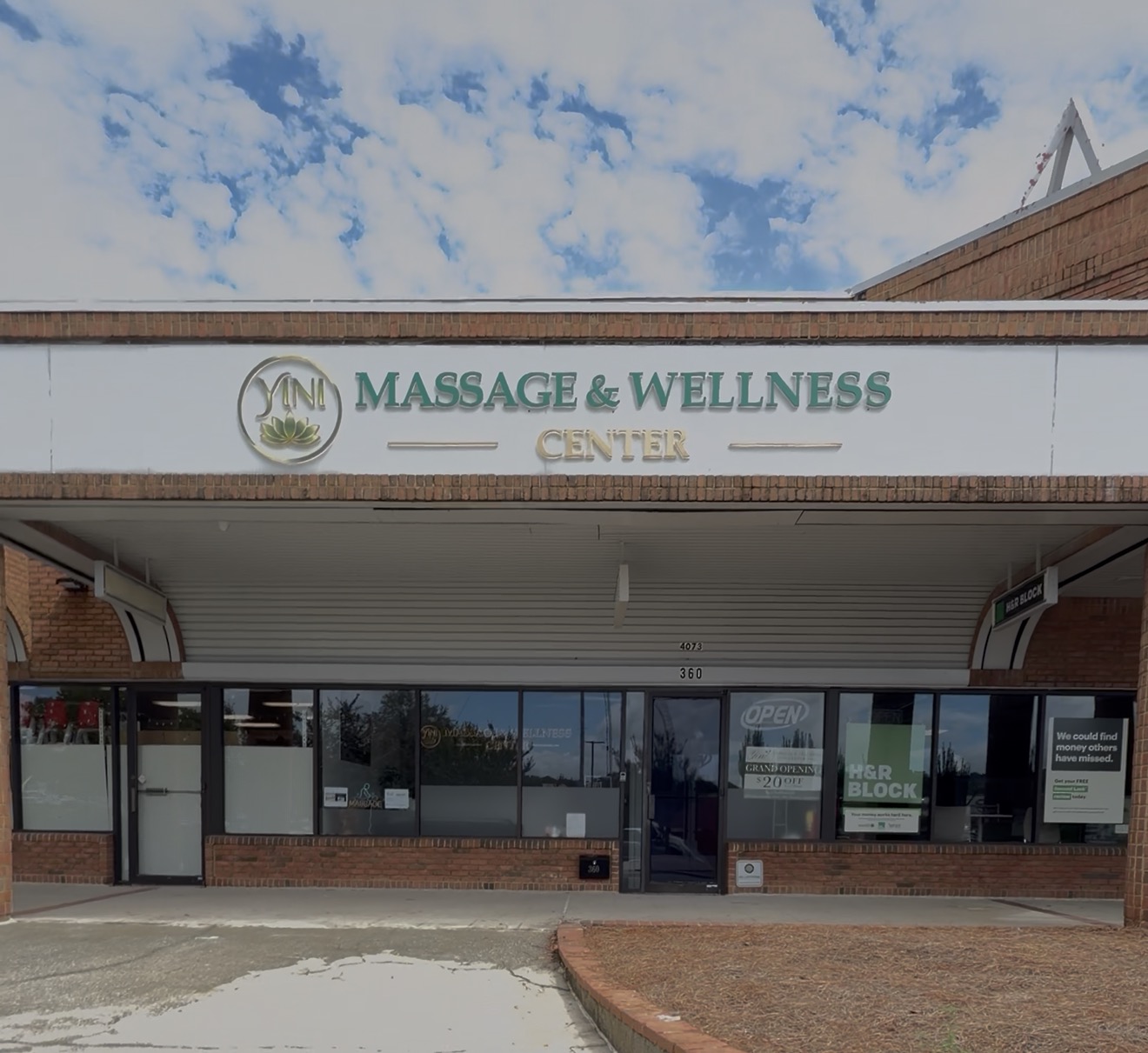 The foot massage room, with four reclining chairs along the wall